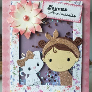 Carte anniversaire. Carte anniversaire petite fille. Carte anniversaire fille. image 6