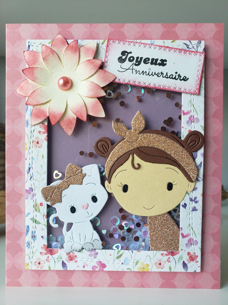 Carte anniversaire. Carte anniversaire petite fille. Carte anniversaire fille. image 6