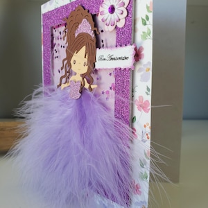 Carte anniversaire. Carte anniversaire fille. Carte anniversaire petite fille. Carte princesse. image 4