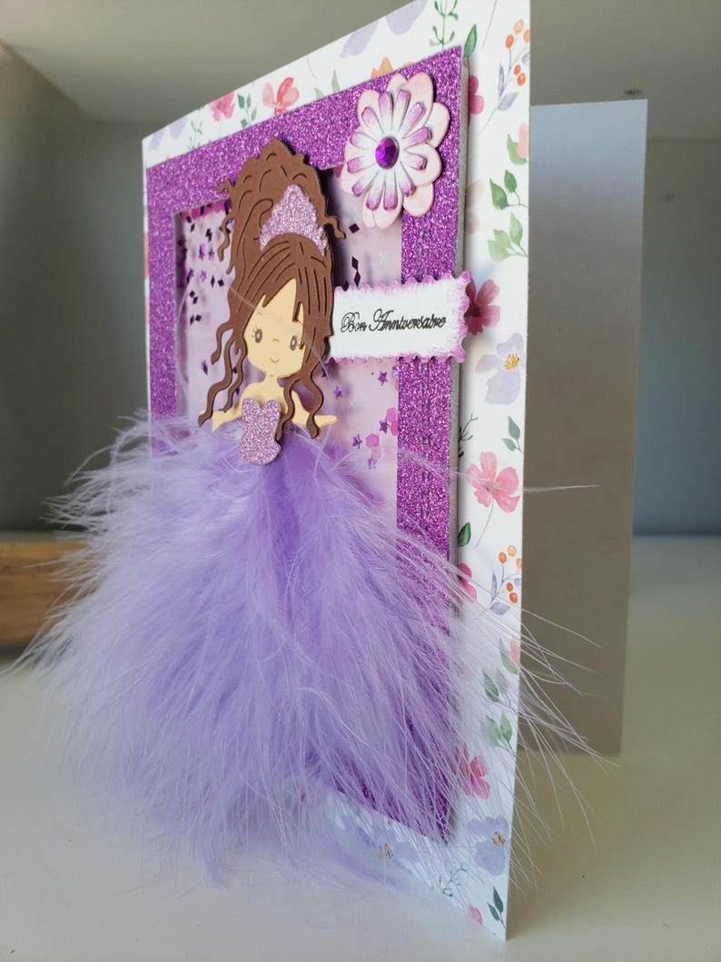 Carte anniversaire. Carte anniversaire fille. Carte anniversaire petite fille. Carte princesse. image 4