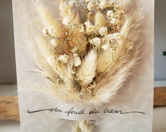 Carte condoléances. Carte deuil. Carte fleurs séchées. Condoléances. Carte sépulture.