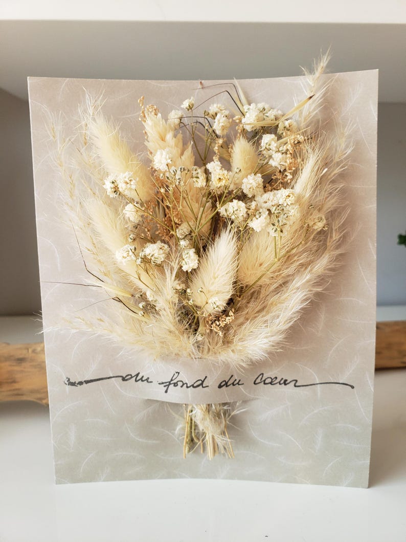 Carte condoléances. Carte deuil. Carte fleurs séchées. Condoléances. Carte sépulture. image 1