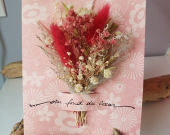 Condolence card. Bereavement card. Dried flower card. Condolences. Grave card.