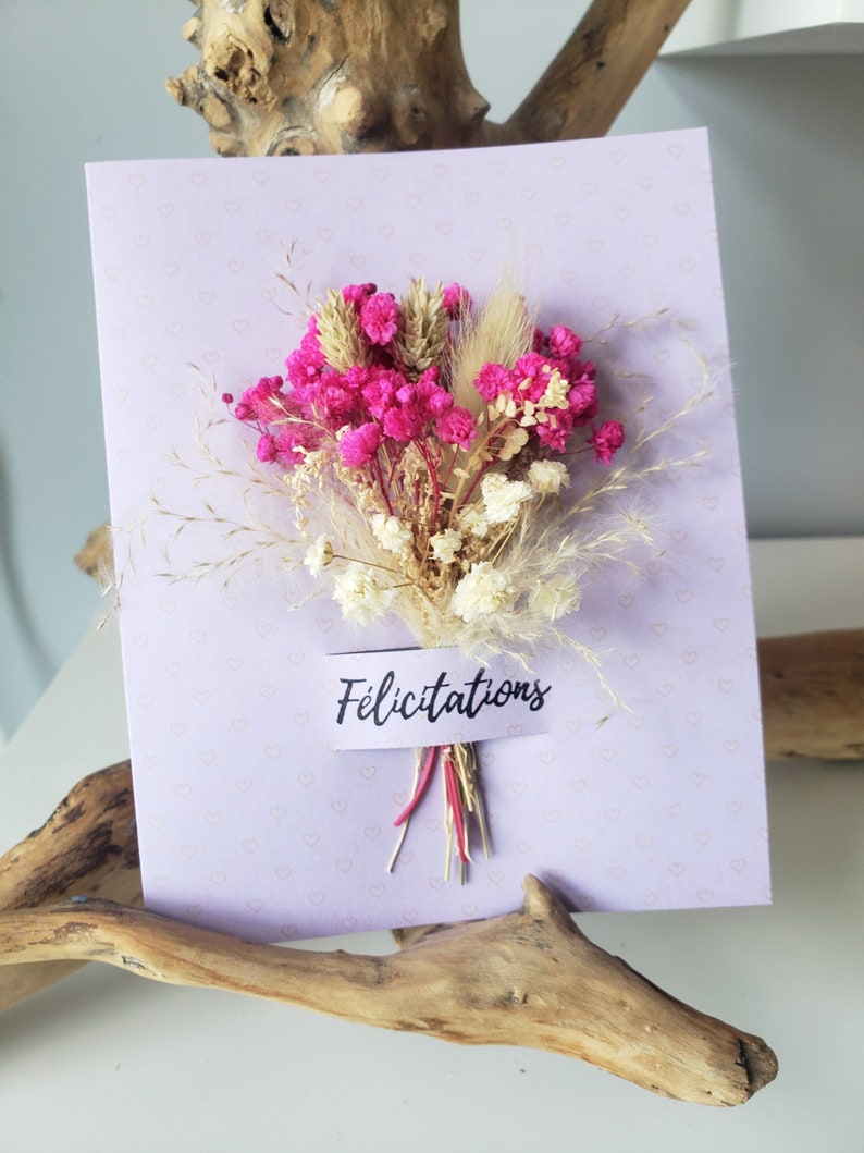 Congratulations card. Dried flower card. Retirement card. Wedding card. image 2