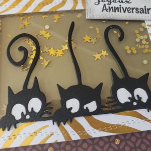 Carte chat. Carte anniversaire. Carte anniversaire homme. Carte anniversaire femme. image 4