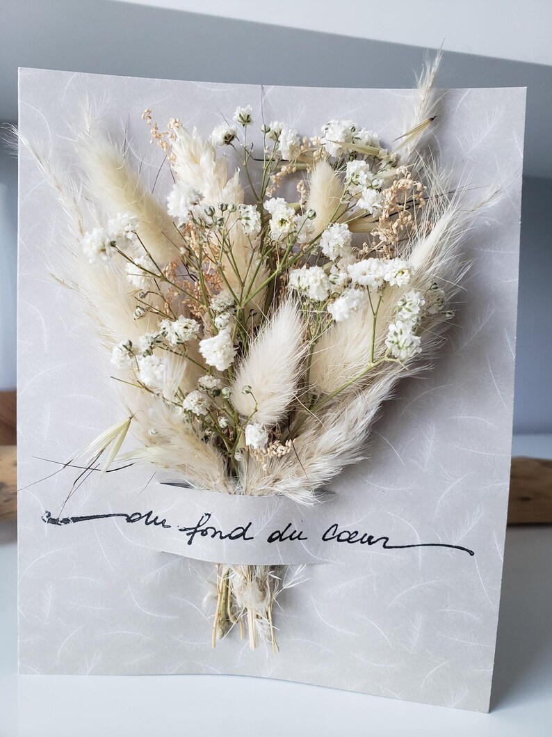 Carte condoléances. Carte deuil. Carte fleurs séchées. Condoléances. Carte sépulture. image 6
