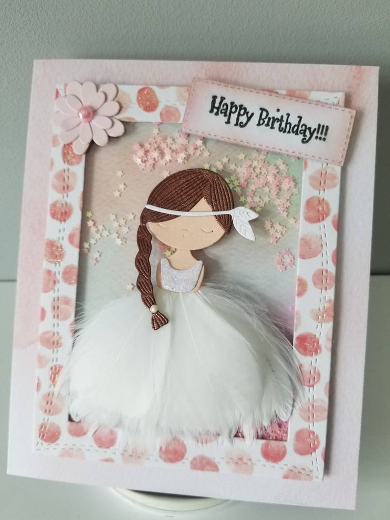Handmade birthday card. Little girl birthday card. Birthday Etsy