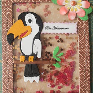 Carte oiseau. Carte original. Carte anniversaire fille. Carte anniversaire garçon. Carte toucan. image 4