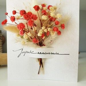 Birthday card. Women's birthday card. Dried flower card.