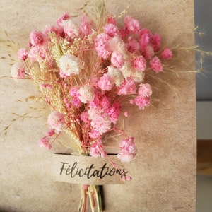 Carte félicitations. Fleurs séchées. Carte mariage. image 3