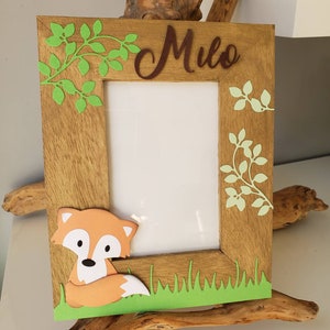 Photo frame. Fox. Boy photo frame. Personalized photo frame.