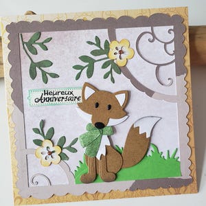 Birthday card. Boy birthday card. Fox card. Boy card.