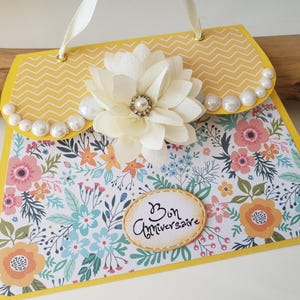 Carte sac à main. Carte anniversaire fille. Carte anniversaire femme. Carte anniversaire. image 3