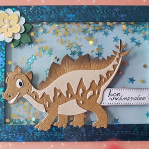Carte anniversaire garçon. Carte anniversaire. Carte dinosaure. Dinosaure. image 2