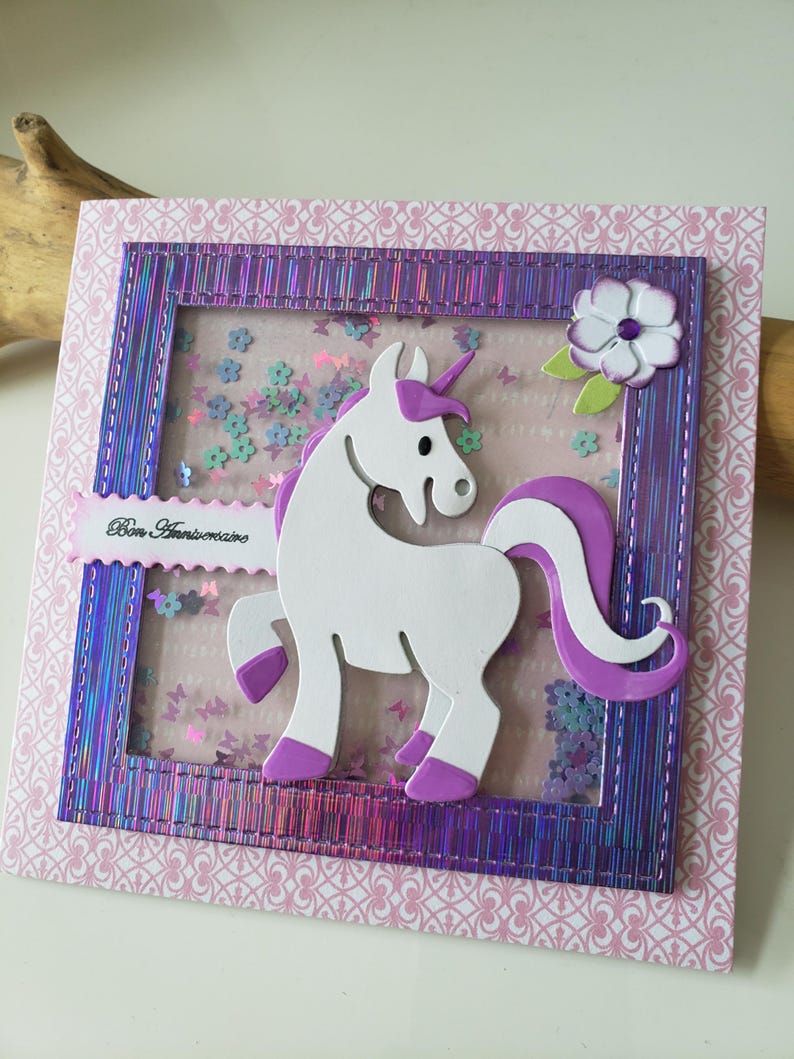 Carte anniversaire licorne. Carte anniversaire petite fille. Carte fille. Licorne. image 7