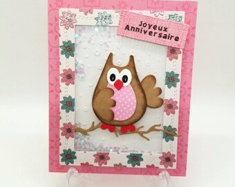 Carte D Anniversaire Hibou Etsy