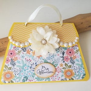 Carte sac à main. Carte anniversaire fille. Carte anniversaire femme. Carte anniversaire.
