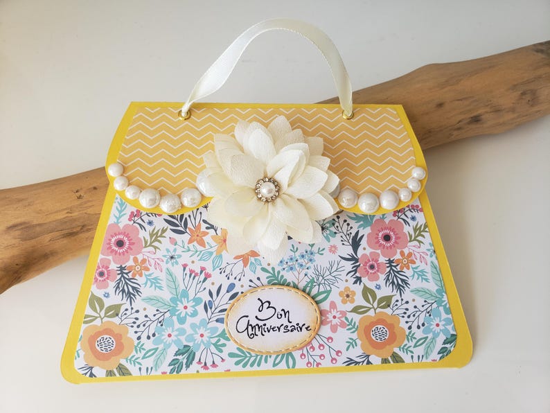 Carte sac à main. Carte anniversaire fille. Carte anniversaire femme. Carte anniversaire. image 1