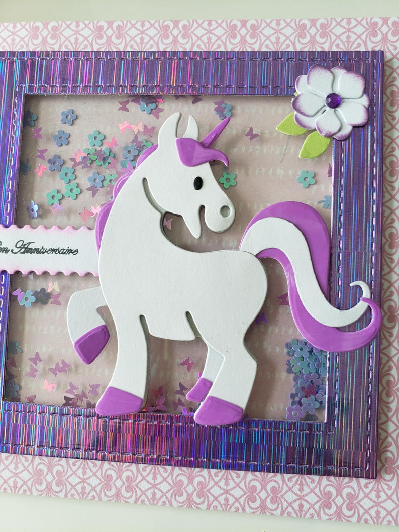 Carte anniversaire licorne. Carte anniversaire petite fille. Carte fille. Licorne. image 4