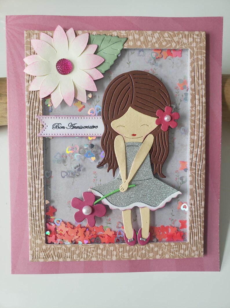 Carte anniversaire. Carte joyeux anniversaire. Carte cadeau. Carte fille. Carte anniversaire fille. image 7