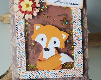 Little boy birthday card. Birthday card. Fox birthday card.