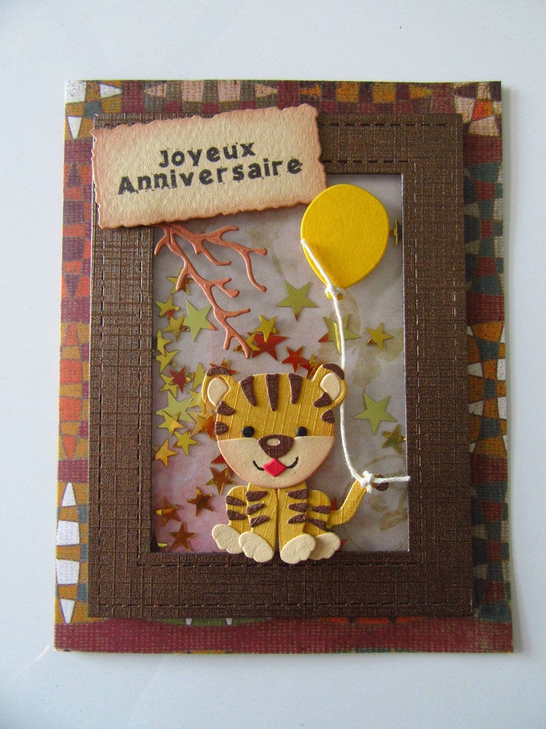 Card to shake. Birthday card boy Children/'s birthday card Birthday card Jungle map Birthday card Animal map