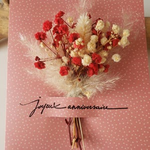 Carte anniversaire. Carte anniversaire fille. Feurs séchées. Carte cadeau. Carte anniversaire mariage. Carte anniversaire femme. image 4