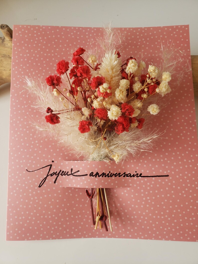 Carte anniversaire. Carte anniversaire fille. Feurs séchées. Carte cadeau. Carte anniversaire mariage. Carte anniversaire femme. image 4