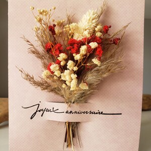 Carte anniversaire. Carte anniversaire fille. Feurs séchées. Carte cadeau. Carte anniversaire mariage. Carte anniversaire femme. image 2