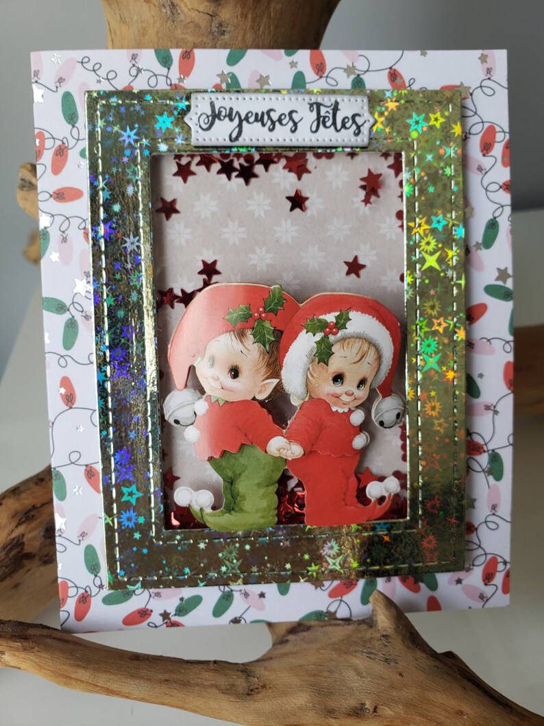 Christmas card. Boy Christmas card. Handmade Christmas card. Girl's Christmas card. image 2