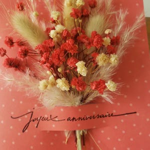 Carte anniversaire. Carte fleurs séchées. Fleurs séchées. Carte joyeux anniversaire. image 6