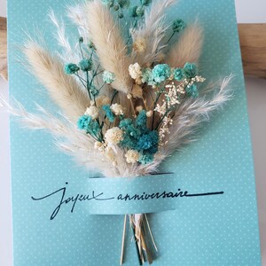 Carte anniversaire. Carte anniversaire mixte. Carte fleurs séchées. image 4