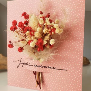 Carte anniversaire. Carte anniversaire fille. Feurs séchées. Carte cadeau. Carte anniversaire mariage. Carte anniversaire femme. image 6