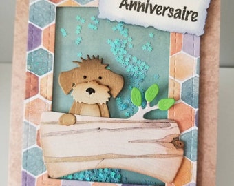 Geburtstagskarte für Jungen. Geburtstagskarte für einen kleinen Jungen. Hundekarte. Geburtstagskarte für Hunde.