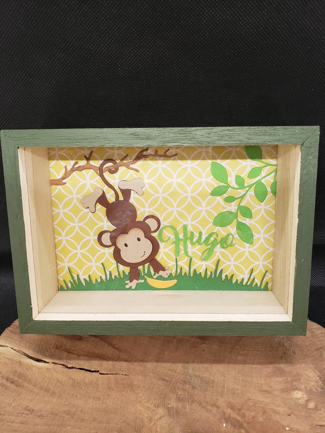 Tirelire. Tirelire en Bois. Fait Main sur Le Thème Jungle. Personnalisable.