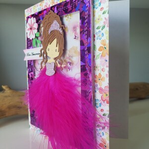 Carte anniversaire petite fille. Carte anniversaire fille. Carte anniversaire. Carte communion. Carte princesse. image 5