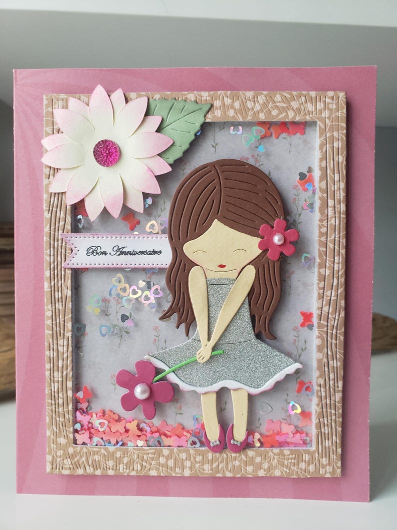 Carte anniversaire. Carte joyeux anniversaire. Carte cadeau. Carte fille. Carte anniversaire fille. image 6