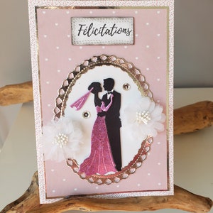 Carte félicitations. Carte félicitations mariage. Carte faire-part mariage. Carte mariage.