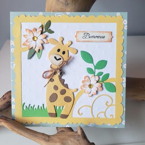 Birth card. Boy birth card. Handmade birth card.