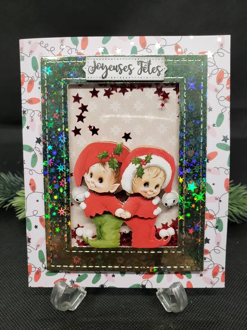 Christmas card. Boy Christmas card. Handmade Christmas card. Girl's Christmas card. image 1