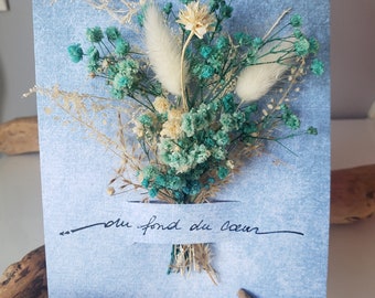 Condolence card. Bereavement card. Dried flower card. Condolences. Grave card.