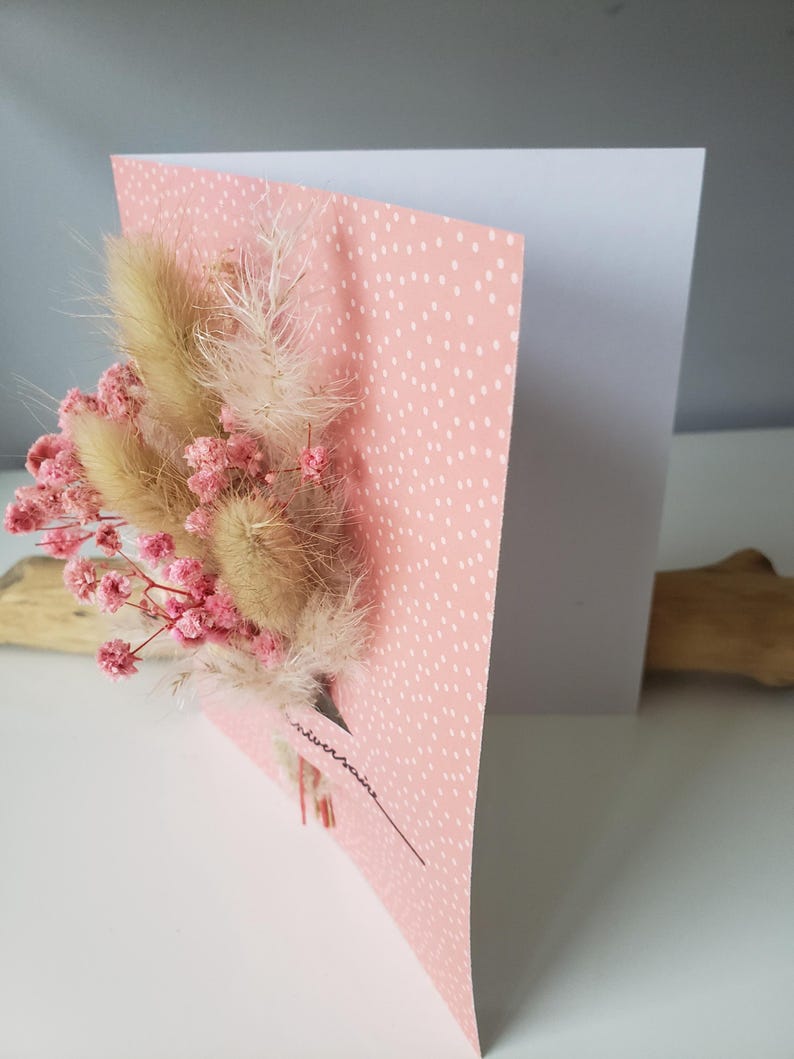 Carte anniversaire. Carte anniversaire fille. Carte fleurs séchées. Carte cadeau. Carte anniversaire mariage. image 7