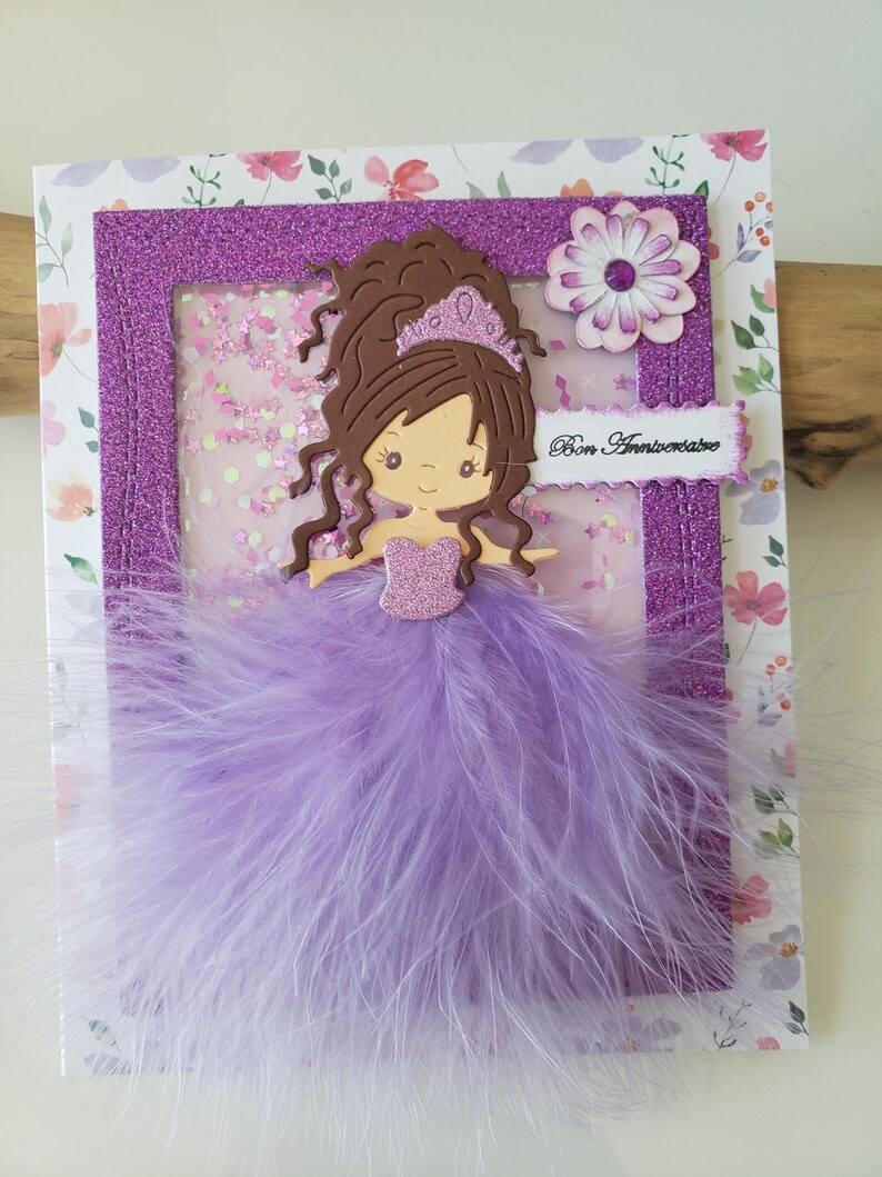 Carte anniversaire. Carte anniversaire fille. Carte anniversaire petite fille. Carte princesse. image 1