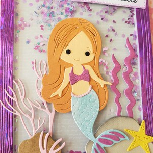 Carte anniversaire. Sirène. Carte anniversaire. Carte petite fille. Carte joyeux anniversaire. image 7