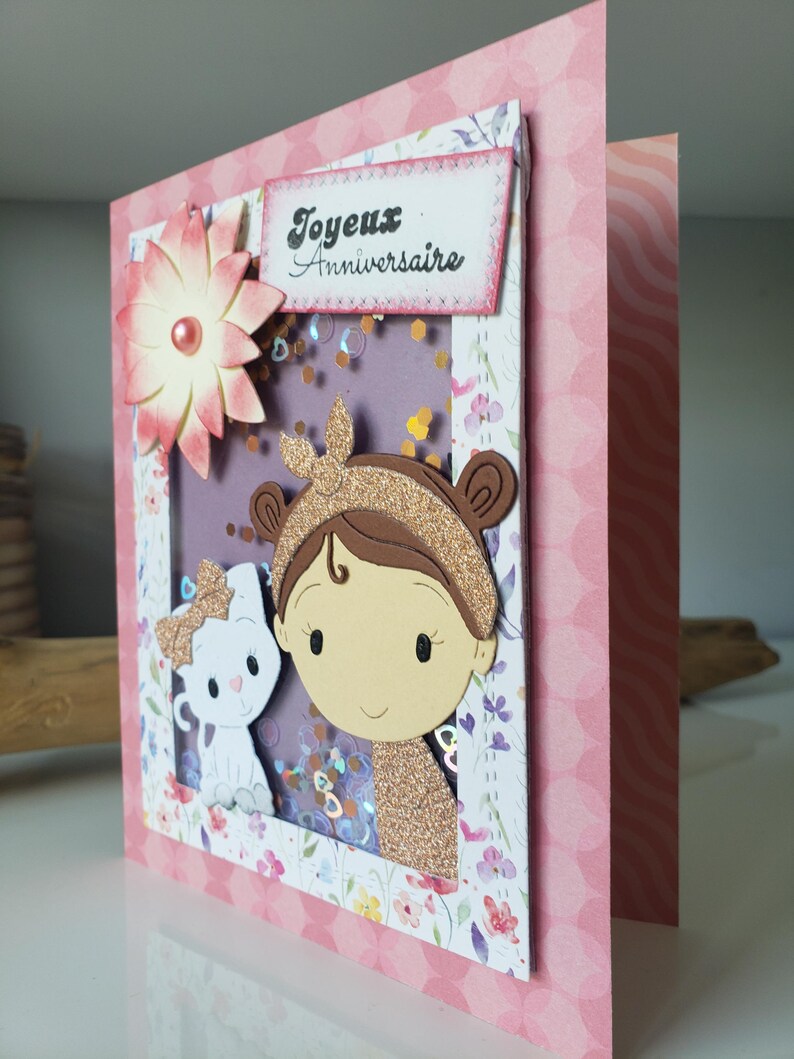 Carte anniversaire. Carte anniversaire petite fille. Carte anniversaire fille. image 4