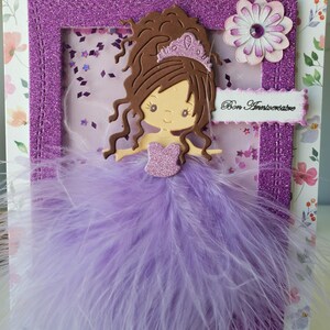 Carte anniversaire. Carte anniversaire fille. Carte anniversaire petite fille. Carte princesse. image 6