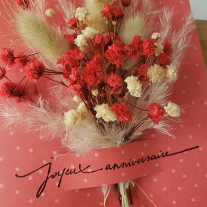 Carte anniversaire. Carte fleurs séchées. Fleurs séchées. Carte joyeux anniversaire. image 7