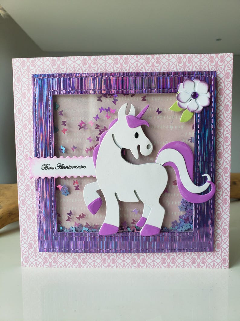 Carte anniversaire licorne. Carte anniversaire petite fille. Carte fille. Licorne. image 6