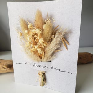 Carte condoléances. Carte deuil. Carte fleurs séchées. image 2