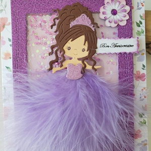 Carte anniversaire. Carte anniversaire fille. Carte anniversaire petite fille. Carte princesse. image 5